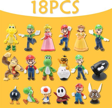 18 Packs Mario Toys Bros Super Mary Princess, Turtle, Mushroom ...