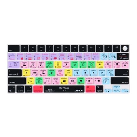 XSKN Final Cut Pro Shortcut US Layout Silicone Keyboard Cover Skin for ...