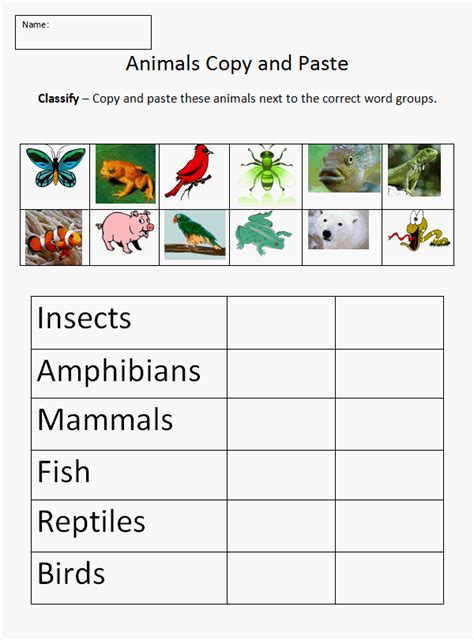 Worksheets Science Grade 3 Animals