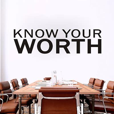 Know Your Worth Wall Stickers Inspirational Office Gym Wall Decals ...