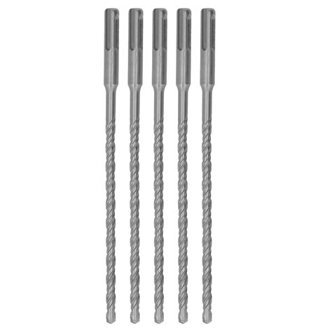 5PCS Impact Drill Bits with Carbide Tip Rotary Hammer Bit 2 Flute ...