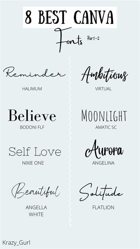 Elegant Canva Fonts - Best Canva Free Fonts Handwriting fonts logos # ...