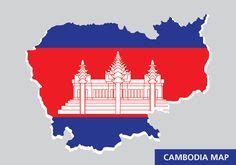 High Detailed Map Flag of Cambodia isolated on white background. Vector ...