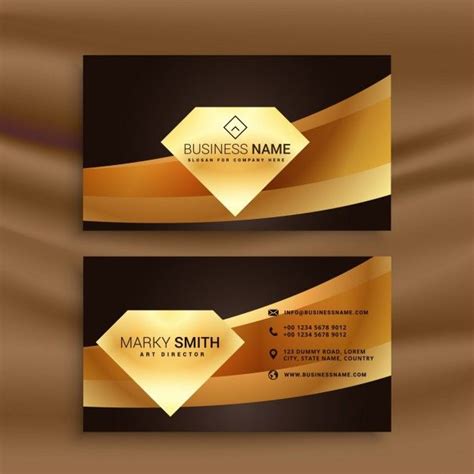 Tarjeta de visita con un diamante dorado vector gratuito | Elegant ...