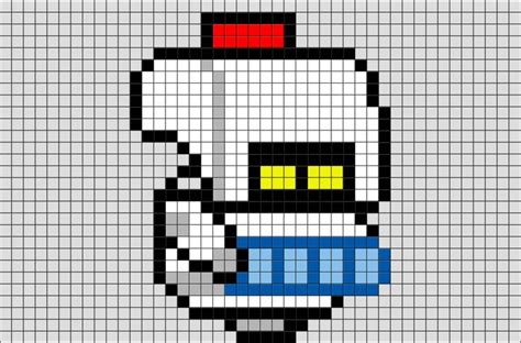 Wall-E M-O Pixel Art | Cross stitch art, Minecraft pixel art, Pixel art ...