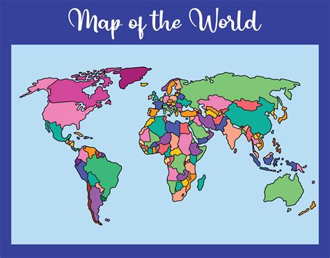 Simple Labeled World Map Store | dakora.com.co