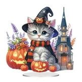 Newwer DIY Diamond Ornaments Art Painting Halloween Pumpkin Cat ...