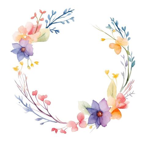Flowers circle border pattern white background inflorescence. | free image by rawpixel.com / A ...