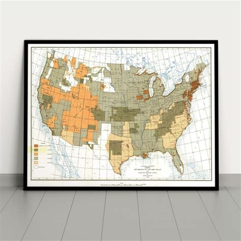 Antique Usa Map Print 1892 | Old United States Map - Etsy