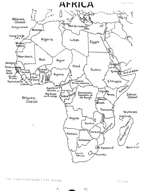 Geographic Regions Of Africa Worksheets