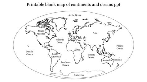 World Map Outline With Continents And Oceans