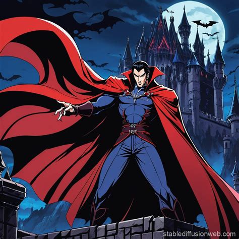 dracula from castlevania depicted in a menacing pose Prompts | Stable ...