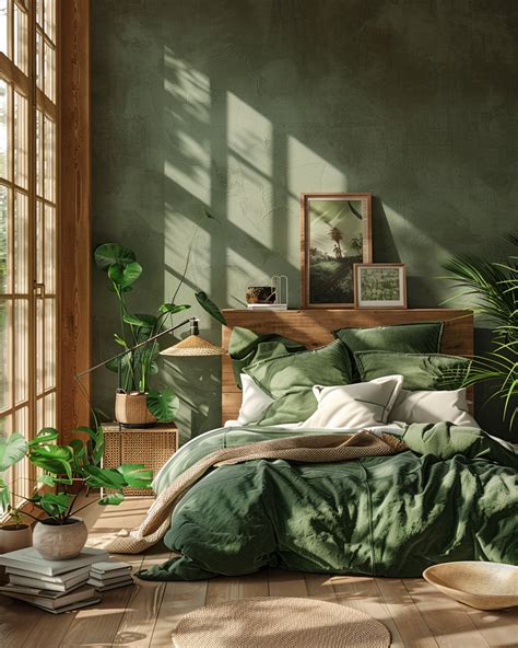 64 Green Bedroom Ideas for Aesthetic and Cozy Home in 2024 | Bedroom ...