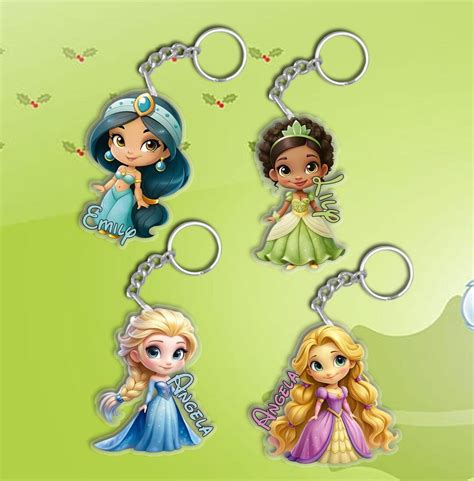 Custom Name Disney Princesses Acrylic Keychains Princess Charms Phone ...