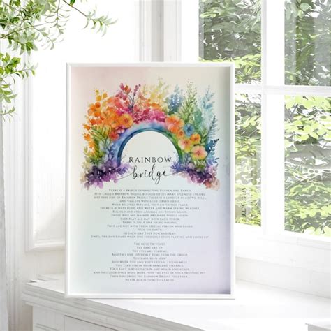 Printable the Rainbow Bridge Poem - Etsy