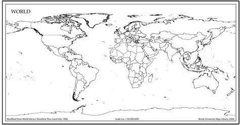 World Map With Outlines