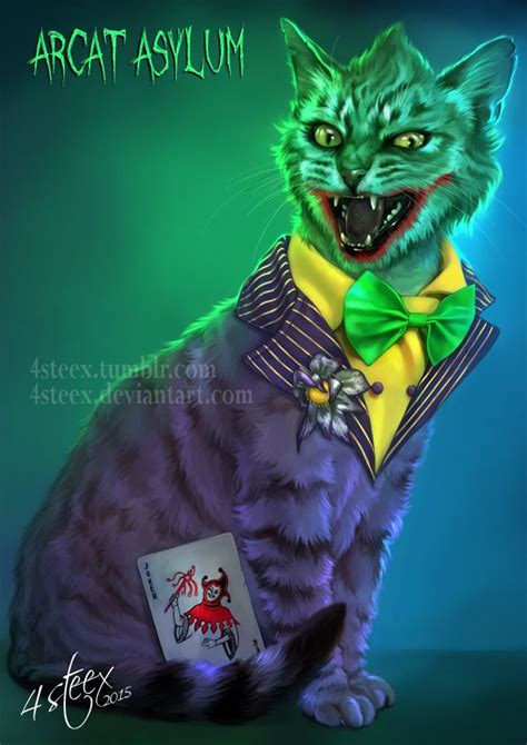 Arcat Asylum- The Joker Cat | Cat art, Cats, Creepy cat