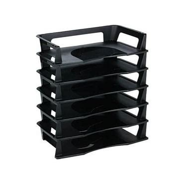 Rubbermaid Regeneration Letter Size 6-Tier Desk Tray, Black Plastic ...