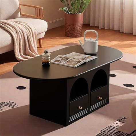 jessica Modern Simple Black New Coffee Table Solid Wood Coffee Table ...