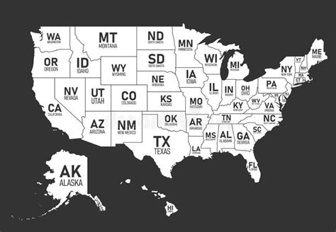 Us Maps With Abbreviations