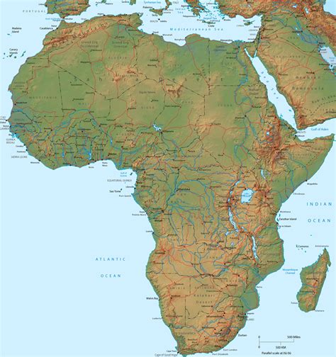 Sub Saharan Africa Map Physical - Daffie Constancy