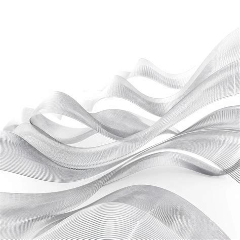 Abstract curved lines light background design 3d render isolated on ...