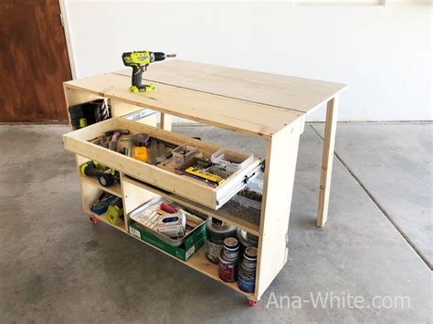 Easy DIY Workbench With Drawers And Shelves