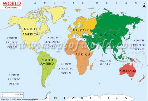Map Of The World Continents Printable