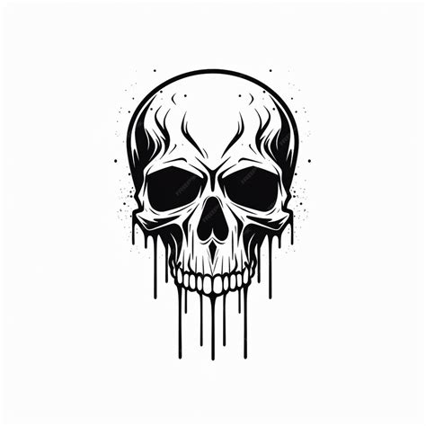 Premium Vector | A black and white skull with a black outline of a skull