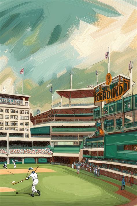 Baseball Game at The Polo Grounds Oil Painting II Art Print in 2024 ...