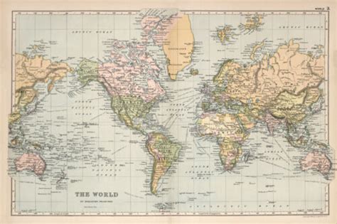 Beautiful Vintage Old World Map 1891 CANVAS PRINT 24"X 36" Poster | eBay