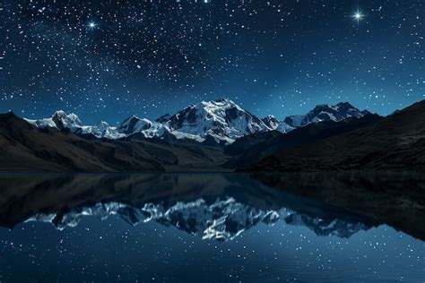 Free Photo | View of starry night sky with nature and mountains landscape