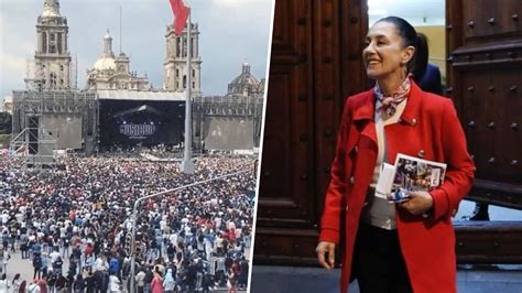 Claudia Sheinbaum celebró un Zócalo lleno: ‘Muchas gracias Grupo Firme ...