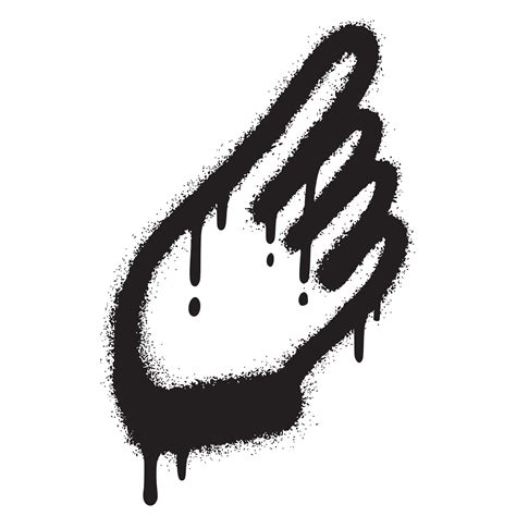 graffiti Hand finger pointing icon sprayed in black over white. 36399887 Vector Art at Vecteezy