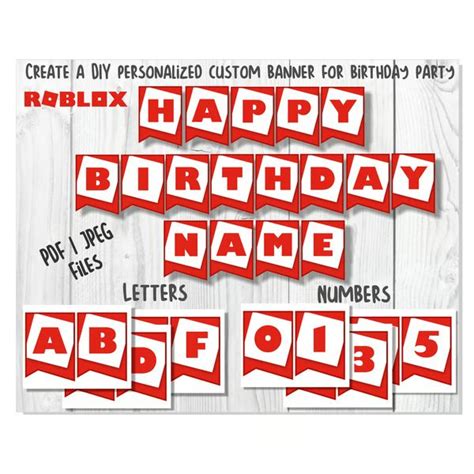 Printable Roblox Birthday Banner PDF | JPEG, Roblox Printabl | Inspire ...