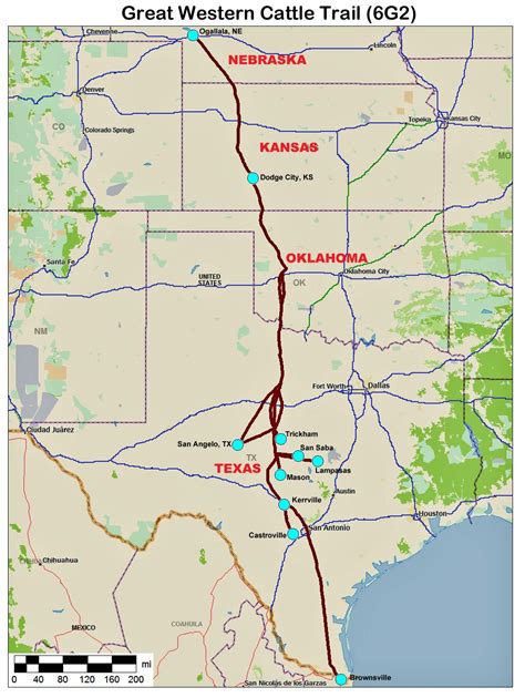 Great Western Cattle Trail Map | Home town Oklahoma | Pinterest | History and American history