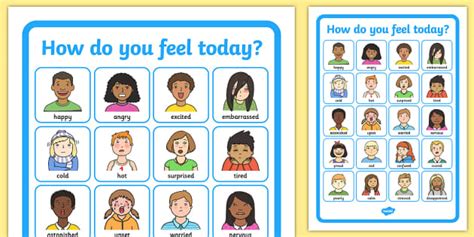 How Do I Feel Today? Emotions Chart - Teaching Resource - Twinkl