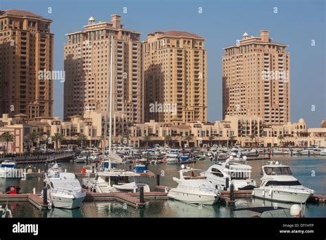 Marina at The Pearl Qatar, Doha, Qatar, Middle East Stock Photo - Alamy