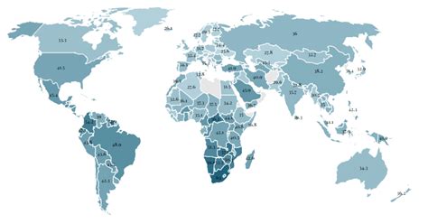 Gini Coefficient By Country Map