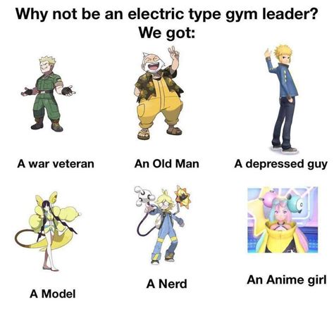 Electric Gym Leaders by InvaderZim32 on DeviantArt