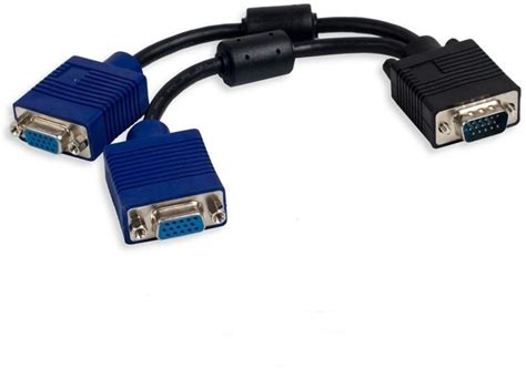 Gromo VGA Y Splitter Cable - 15 Pin Male to Dual Female VGA Cable ...