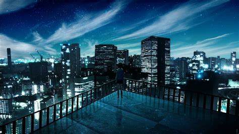 HD wallpaper: city, night, light, anime | Wallpaper Flare