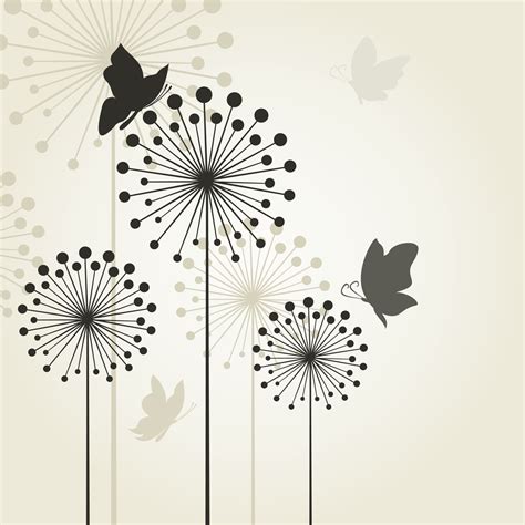 The butterfly flies round a dandelion. A vector illustration 17064702 ...