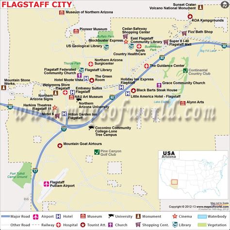 Flagstaff Arizona Map | Street Map of Flagstaff AZ | Arizona map ...