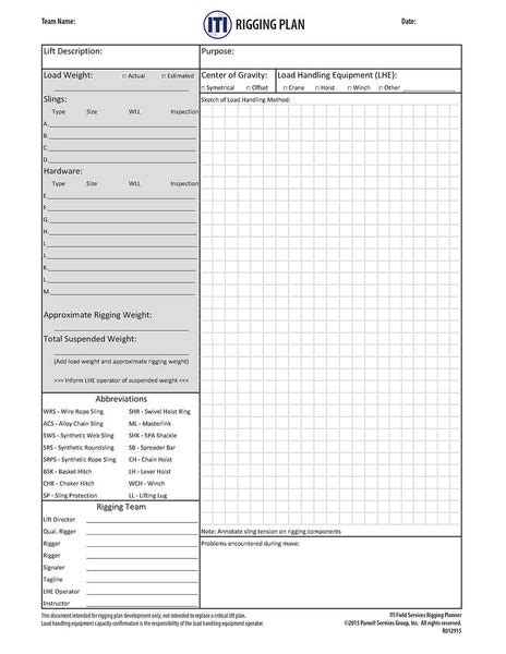 Rigging Plan (Notepad) - ITI Bookstore