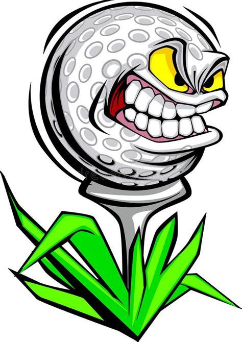 Golf Ball Face Vector Image Stock Vector - Illustration of balls, teeth: 10373482