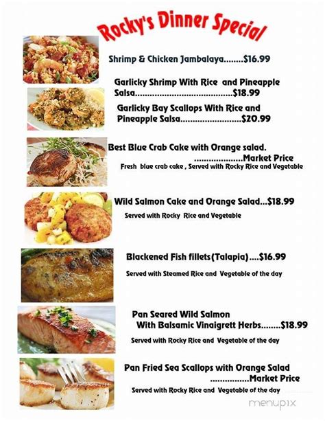 Menu of Rocky Cola Seafood in Ocala, FL 34475