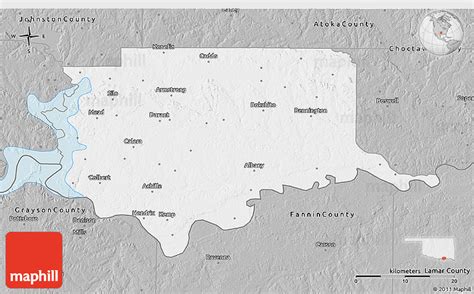Gray 3D Map of Bryan County