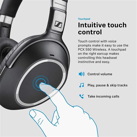 Sennheiser PXC 550 Wireless â€?20NoiseGard Adaptive Noise Cancelling, Bluetooth Headphone with ...