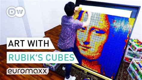 Creating The Mona Lisa With Rubik's Cubes | Rubik's Cube Art | Euromaxx - YouTube